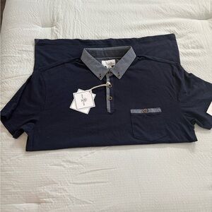 Craft‎ & Flow NWT Navy Blue Mens Polo Shirt